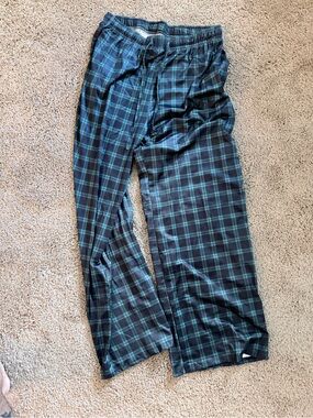 NWOT Men's Blue Green Plaid Baggy Pajama Pants - Medium